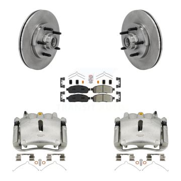 Front Brake Caliper Rotors Semi-Metallic Pad Kit For 04 Ford F-150 RWD With 5 Lug Wheels KC8-101334N