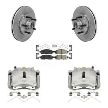 Front Brake Caliper Rotors Semi-Metallic Pad Kit For 04 Ford F-150 RWD With 5 Lug Wheels KC8-101335N