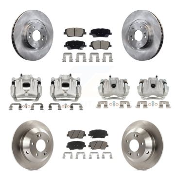 Front Rear Brake Caliper Rotor Ceramic Pad Kit (10Pc) For Kia Sorento With Plain KC8-101336C