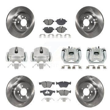 Front Rear Disc Brake Caliper Rotor And Semi-Metallic Pad Kit (10Pc) For BMW 528i xDrive KC8-101336S