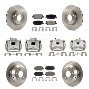 Front Rear Brake Caliper Rotor & Ceramic Pad Kit (10Pc) For Hyundai Santa Fe Kia Sorento KC8-101337C