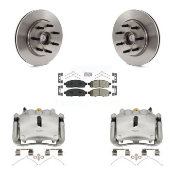 Front Disc Brake Caliper Rotors Semi-Metallic Pad Kit For Ford F-150 Lincoln Mark LT RWD KC8-101337N
