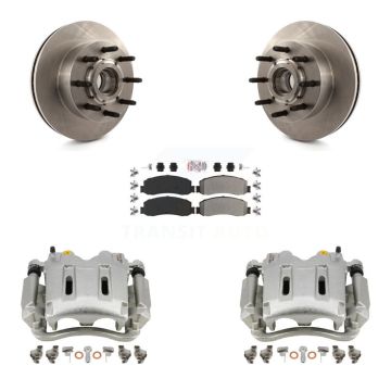 Front Disc Brake Caliper Rotor Semi-Metallic Pad Kit For Ford F-250 Super Duty F-350 RWD KC8-101341N