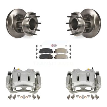 Front Brake Caliper Rotors Semi-Metallic Pad Kit For 2011-2012 Ford F-250 Super Duty RWD KC8-101342N