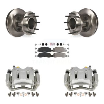 Front Brake Caliper Rotors Semi-Metallic Pad Kit For 2011-2012 Ford F-250 Super Duty RWD KC8-101343N