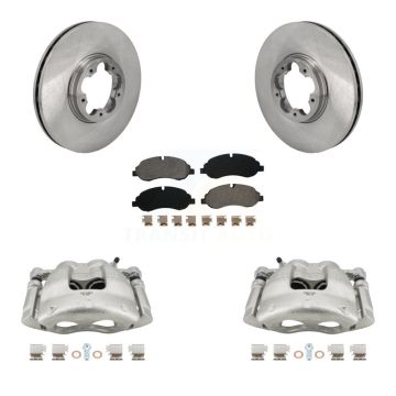Front Disc Brake Caliper Rotors & Semi-Metallic Pad Kit For Ford Transit-250 Transit-150 KC8-101343S