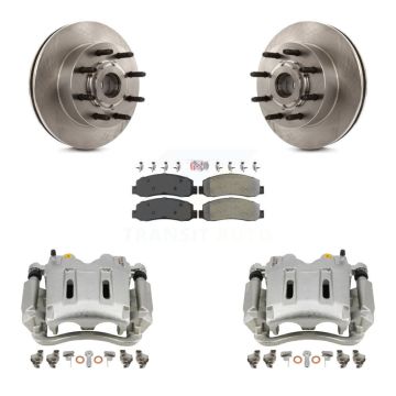 Front Disc Brake Caliper Rotor Semi-Metallic Pad Kit For Ford F-350 Super Duty F-250 RWD KC8-101344N
