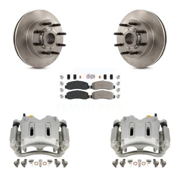 Front Disc Brake Caliper Rotor Semi-Metallic Pad Kit For Ford F-350 Super Duty F-250 RWD KC8-101345N
