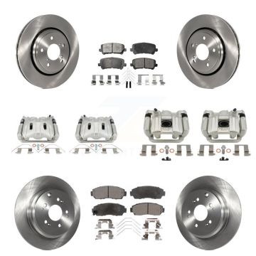 Front Rear Disc Brake Caliper Rotor & Ceramic Pad Kit (10Pc) For 2015-2017 Honda Odyssey KC8-101345T