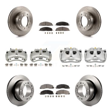 Front Rear Disc Brake Caliper Rotors And Ceramic Pads Kit (10Pc) For Ram 3500 2500 Dodge KC8-101346T