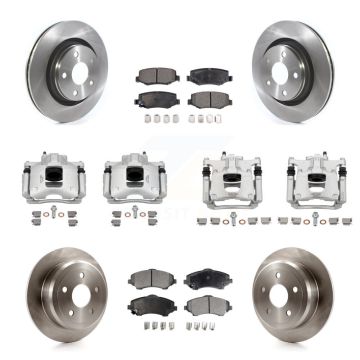 Front Rear Disc Brake Caliper Rotors And Ceramic Pads Kit (10Pc) For Jeep Wrangler KC8-101347T