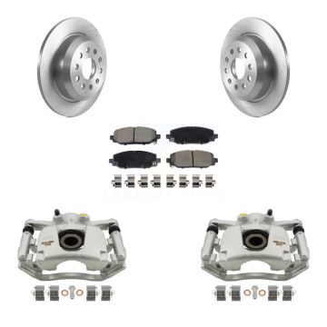 Rear Disc Brake Caliper Rotors And Ceramic Pads Kit For 2018-2020 Jeep Wrangler Rubicon KC8-101348C