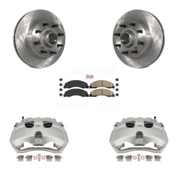 Front Brake Caliper Rotors & Ceramic Pad Kit For Ford E-350 Super Duty E-250 E-150 E-450 KC8-101348N