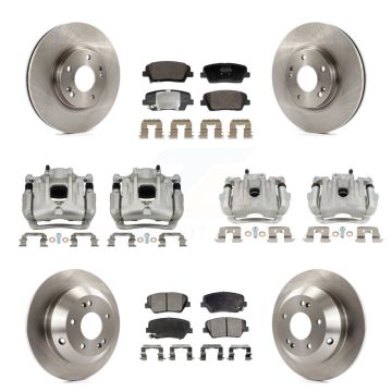 Front Rear Brake Caliper Rotor And Semi-Metallic Pad Kit (10Pc) For Hyundai Santa Fe Kia KC8-101349P