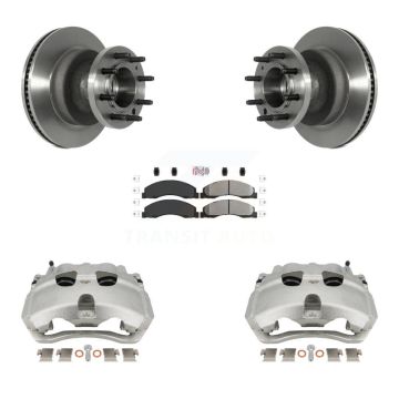 Front Disc Brake Caliper Rotor And Semi-Metallic Pad Kit For Ford E-350 Super Duty E-450 KC8-101352N