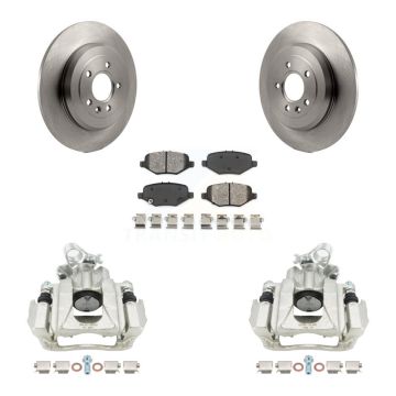 Rear Brake Caliper Rotors Semi-Metallic Pad Kit For 2015 Ford Explorer Limited/Sport/XLT KC8-101353S
