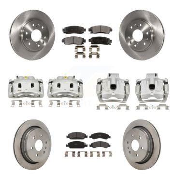 Front Rear Disc Brake Caliper Rotors And Semi-Metallic Pads Kit (10Pc) For Cadillac XTS KC8-101354P