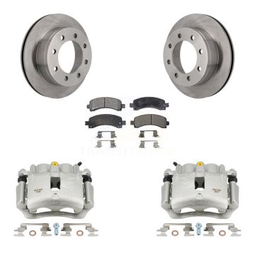 Rear Disc Brake Caliper Rotor Ceramic Pad Kit For 2006 Chevrolet Express 2500 GMC Savana KC8-101354T