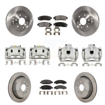 Front Rear Disc Brake Caliper Rotors And Semi-Metallic Pads Kit (10Pc) For Cadillac XTS KC8-101355P