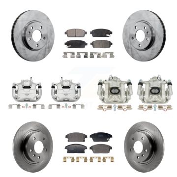 Front Rear Brake Caliper Rotors Semi-Metallic Pad Kit (10Pc) For Chevrolet Cruze Orlando KC8-101356P