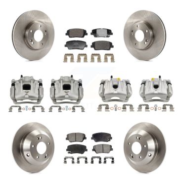 Front Rear Brake Caliper Rotor & Ceramic Pad Kit (10Pc) For Hyundai Santa Fe Kia Sorento KC8-101356T