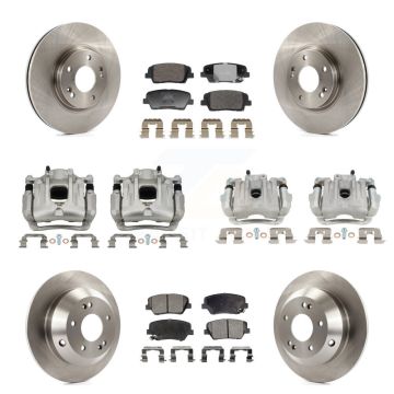 Front Rear Brake Caliper Rotor & Ceramic Pad Kit (10Pc) For Hyundai Santa Fe Kia Sorento KC8-101357T