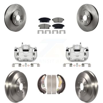 Front Rear Brake Caliper Rotors Drum Ceramic Pads Kit (8Pc) For 2013-2017 Chevrolet Trax KC8-101358C