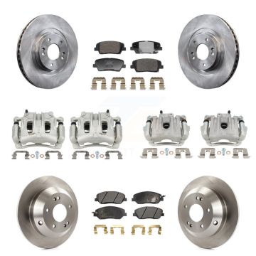 Front Rear Disc Brake Caliper Rotors Ceramic Pad Kit (10Pc) For Hyundai Santa Fe XL 3.3L KC8-101358T