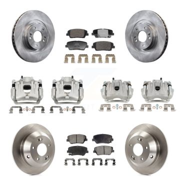 Front Rear Brake Caliper Rotor Ceramic Pad Kit (10Pc) For Kia Sorento With Plain KC8-101359T
