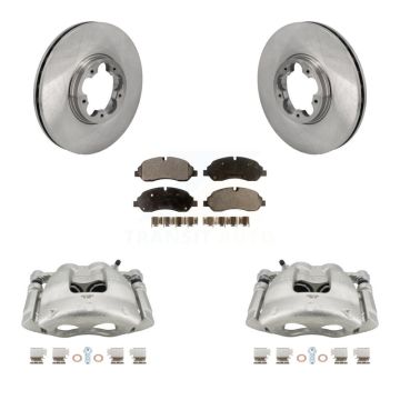 Front Disc Brake Caliper Rotors & Semi-Metallic Pad Kit For Ford Transit-250 Transit-150 KC8-101360P