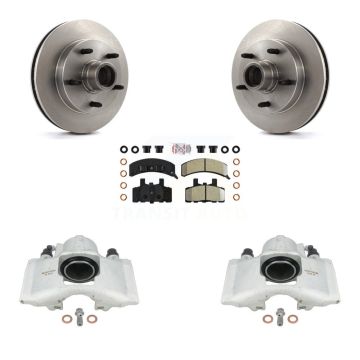 Front Disc Brake Caliper Rotors & Semi-Metallic Pad Kit For 1994-1999 Dodge Ram 1500 RWD KC8-101362N