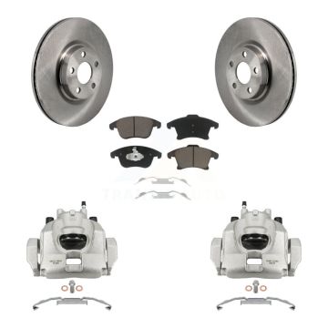 Front Disc Brake Caliper Rotors And Ceramic Pads Kit For Lincoln MKZ KC8-101363C