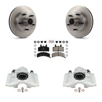 Front Disc Brake Caliper Rotors & Semi-Metallic Pad Kit For 1994-1999 Dodge Ram 1500 RWD KC8-101363N