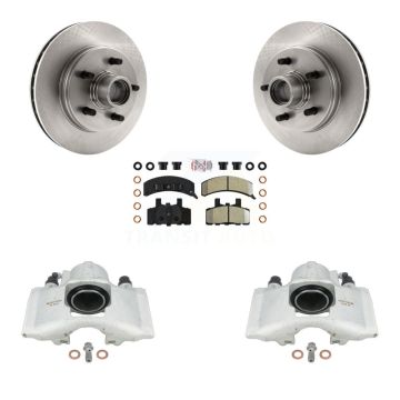 Front Disc Brake Caliper Rotors & Semi-Metallic Pad Kit For C1500 Chevrolet GMC Suburban KC8-101366N