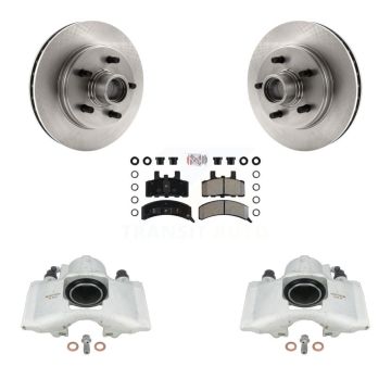 Front Disc Brake Caliper Rotors & Semi-Metallic Pad Kit For C1500 Chevrolet GMC Suburban KC8-101367N