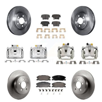 Front Rear Disc Brake Caliper Rotors And Semi-Metallic Pads Kit (10Pc) For Dodge Charger KC8-101368P