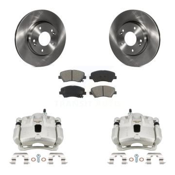 Front Disc Brake Caliper Rotors And Semi-Metallic Pads Kit For Hyundai Elantra Coupe KC8-101368S