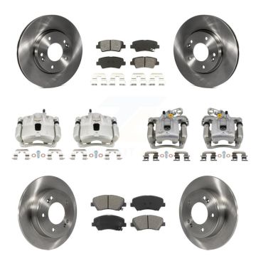 Front Rear Brake Caliper Rotors & Semi-Metallic Pad Kit (10Pc) For Hyundai Elantra Coupe KC8-101369S