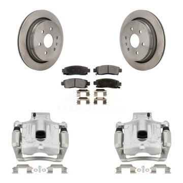 Rear Disc Brake Caliper Rotors And Ceramic Pads Kit For Cadillac XTS KC8-101371T