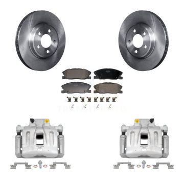 Front Disc Brake Caliper Rotors And Semi-Metallic Pads Kit For Dodge Charger KC8-101373P