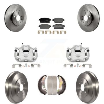 Front Rear Brake Caliper Rotors Drum Ceramic Pads Kit (8Pc) For 2013-2017 Chevrolet Trax KC8-101373T