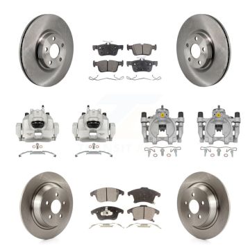 Front Rear Disc Brake Caliper Rotors And Ceramic Pads Kit (10Pc) For Lincoln MKZ KC8-101375T