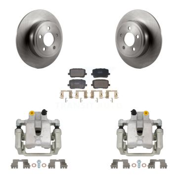 Rear Disc Brake Caliper Rotors And Semi-Metallic Pads Kit For Dodge Charger KC8-101377P