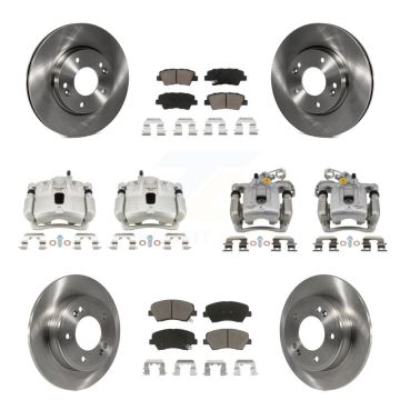 Front Rear Disc Brake Caliper Rotor And Ceramic Pad Kit (10Pc) For Hyundai Elantra Coupe KC8-101378C