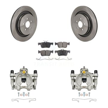 Rear Brake Caliper Rotors & Ceramic Pad Kit For Lincoln Nautilus With Vented KC8-101383T