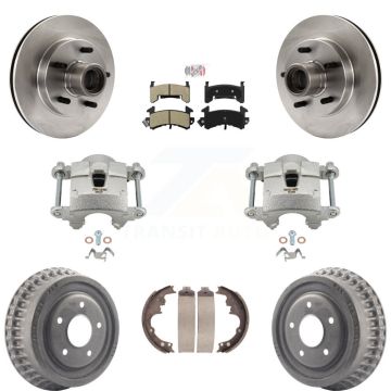 Front Rear Brake Caliper Rotor Drum Semi-Metallic Pad Kit (8Pc) For GMC Sonoma Chevrolet KC8-101396N