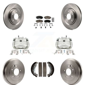 Front Rear Brake Caliper Rotor Drum Ceramic Pad Kit (8Pc) For Nissan Sentra Turbocharged KC8-101499N