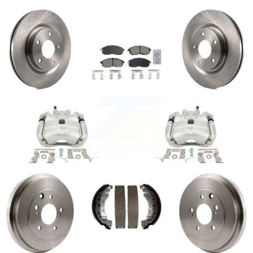 Front Rear Brake Caliper Rotor Drum Ceramic Pad Kit (8Pc) For Nissan Sentra Turbocharged KC8-101500N