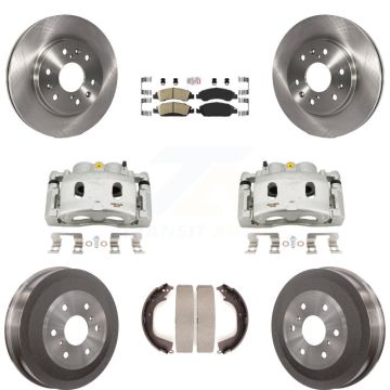 Front Rear Brake Caliper Rotors Drum Ceramic Pad Kit (8Pc) For GMC Sierra 1500 Chevrolet KC8-101541N