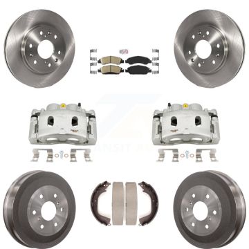 Front Rear Brake Caliper Rotors Drum Ceramic Pad Kit (8Pc) For GMC Sierra 1500 Chevrolet KC8-101542N